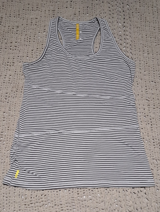 Lole Tops - 376 - Lole Black and White Striped Tank with Racerback